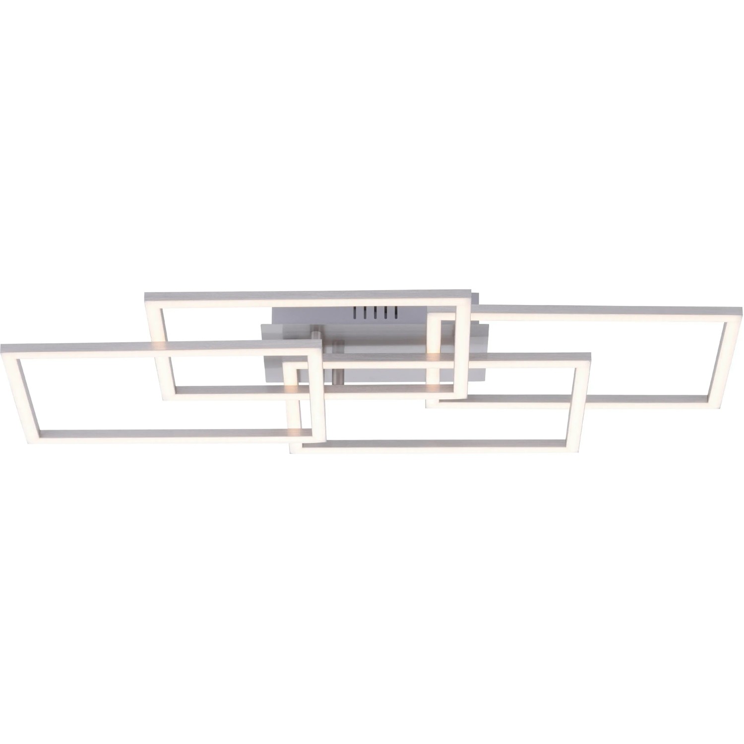 Moderne LED-Deckenleuchte Iven von Just Light, Stahl, 70x34,5 cm, warmweißes Licht.