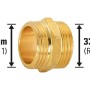 Messing Gewinde-Doppelnippel, 33,3 mm (R 1) für Rohrverbindungen.