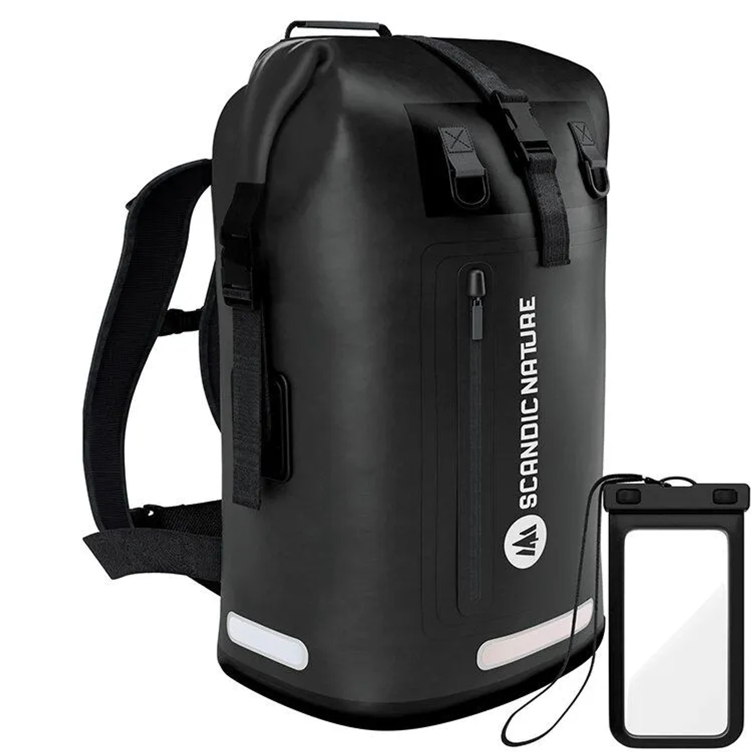 SCANDIC NATURE Rucksack Pioneer 35L Schwarz Wasserdicht Roll Top Backpack Outdoor Wanderrucksack Trekkingrucksack Reiserucksack