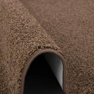Detailansicht: Schoko-farbener Snapstyle Hochflor Teppichläufer Cottage, 80x320cm.
