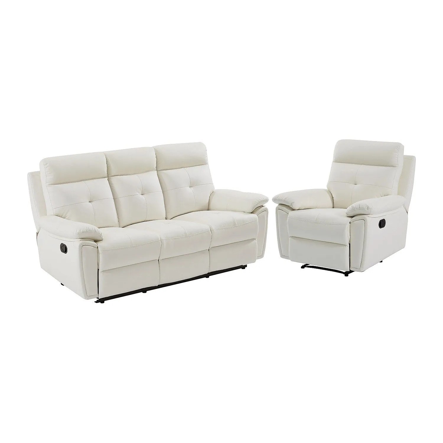 Vente-unique Couchgarnitur Mit Sessel Vineta Weiß 99 cm  200 cm