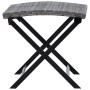 Grauer vidaXL Klapphocker aus Poly Rattan mit Stahlgestell. Praktischer Sitzhocker zum Zusammenklappen.