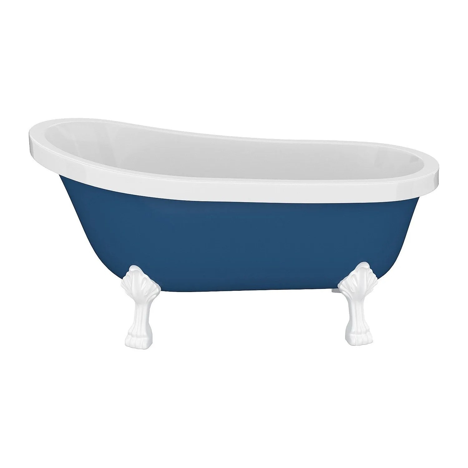 Vente-unique Freistehende Badewanne Mit Füßen Nisos Blau 145 cm