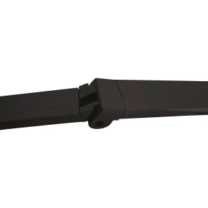 Detailaufnahme der anthrazitfarbenen Gelenkverbindung einer MCW Kassettenmarkise.