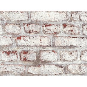 A.S. Création Vliestapete Il Decoro mit Steinmuster in Weiß-Rot.