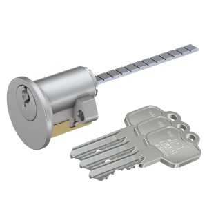 Basi V50 Profilzylinder, gleichschließend, mit drei Schlüsseln. Außenzylinder für Türzusatzschlösser.