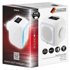 Schwaiger Steckdosenradio RAFM0100 Bewegungsmelder Nachtlicht Weiß