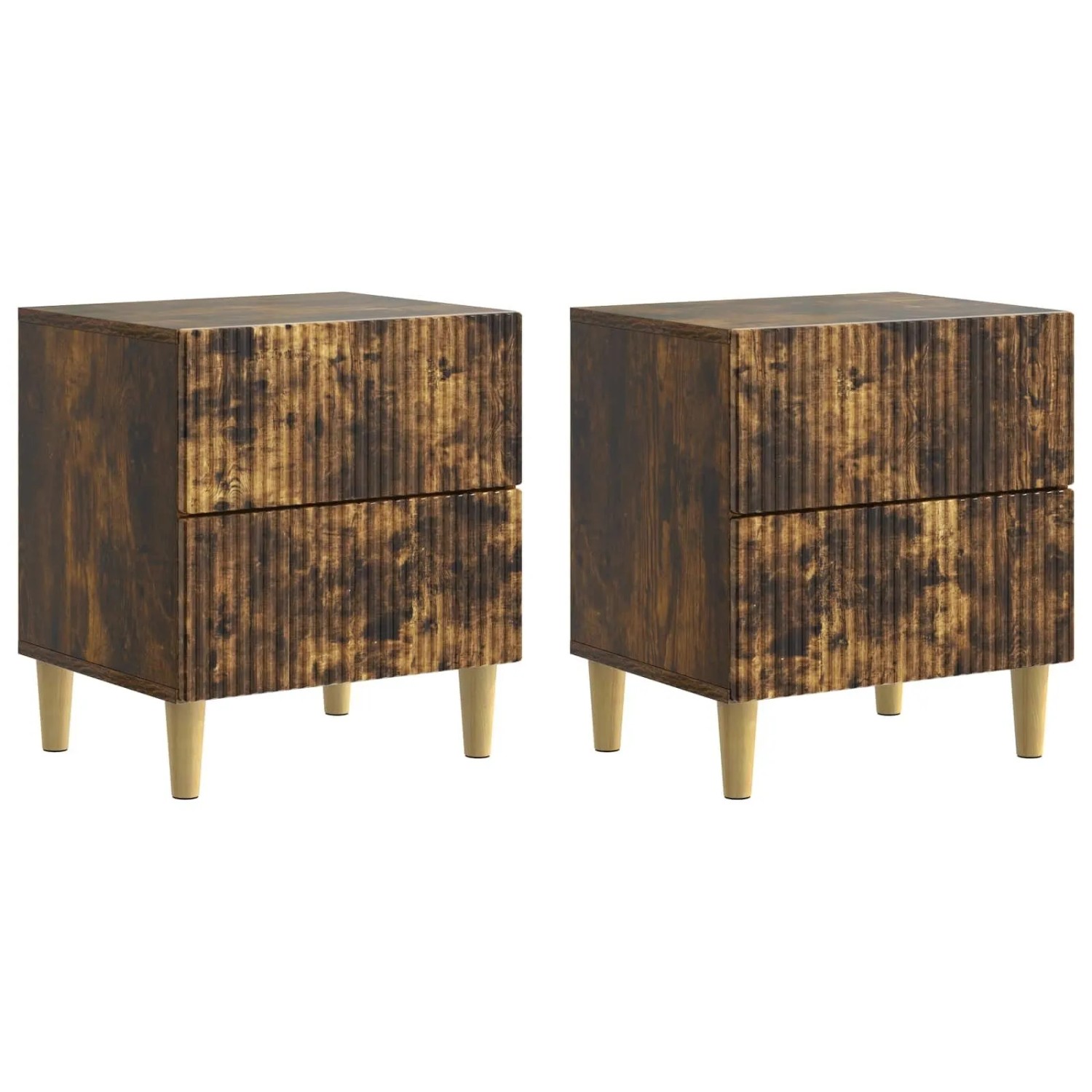 vidaXL Nachttisch 2 Stk Geräucherte Eiche 43 x 34,5 x 48 cm 894536