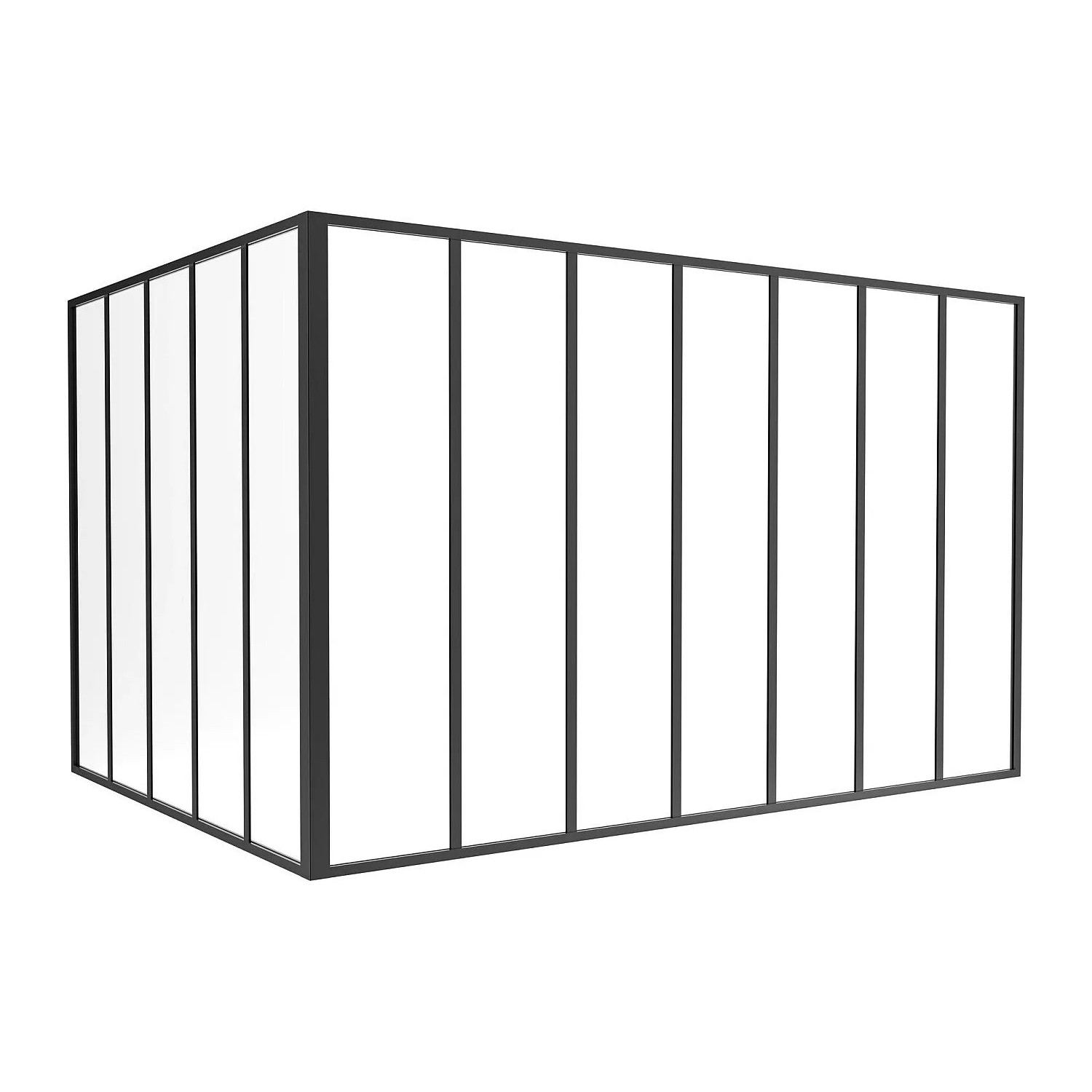 Vente-unique Glaswand Bayview Schwarz 210 cm