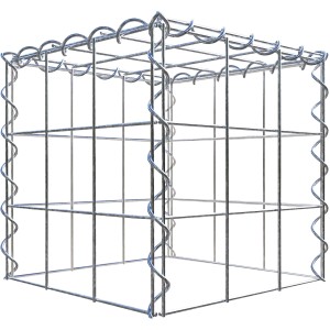 Gabiona Anbaukorb Typ 3, 30x30x30 cm, Maschenweite 10x10 cm, aus verzinktem Drahtgitter.