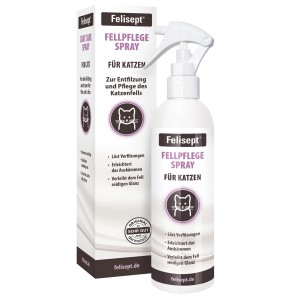 Felisept Fellpflegespray 250ml für Katzen zur Fellpflege und Entfilzung.