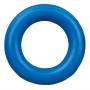 Blauer Jollypaw Ring aus Naturgummi, ein robustes Apportierspielzeug für Hunde.