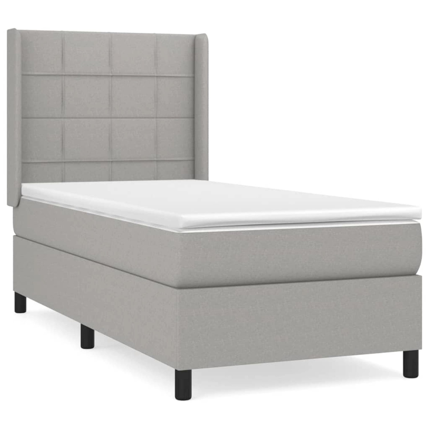 vidaXL Boxspringbett mit Matratze Hellgrau 100x200 cm Stoff1376926 günstig online kaufen