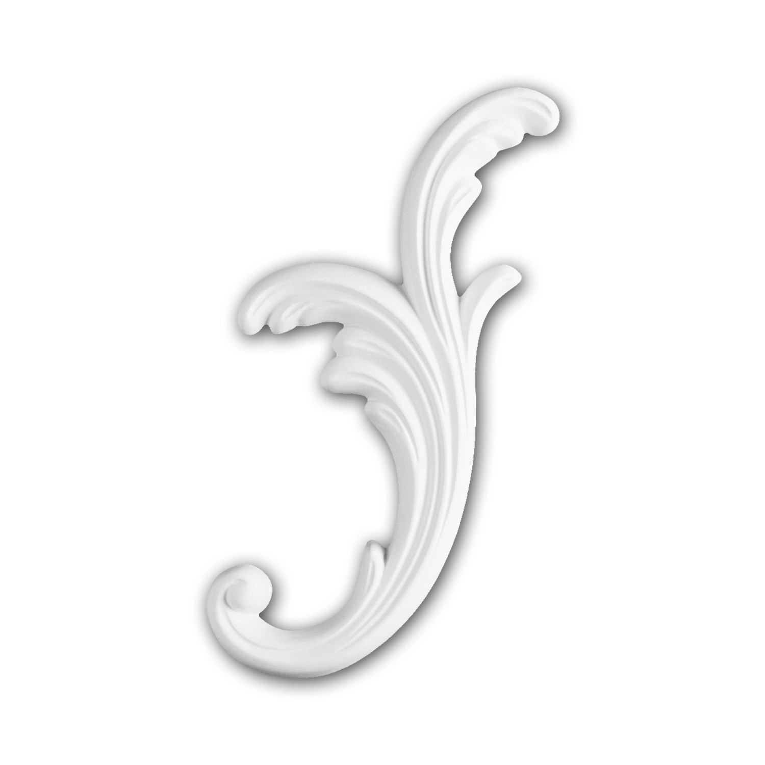 PROFHOME 160011 Zierelement dekoratives Element Stuckdekor aus Polyurethan 13,4 cm x 27,0 cm x 1,5 cm Weiß