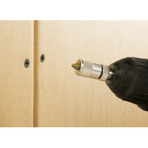 LUX Bithalter verstellbar mit Schraube im Holz, 6 mm (1/4) x 80 mm.