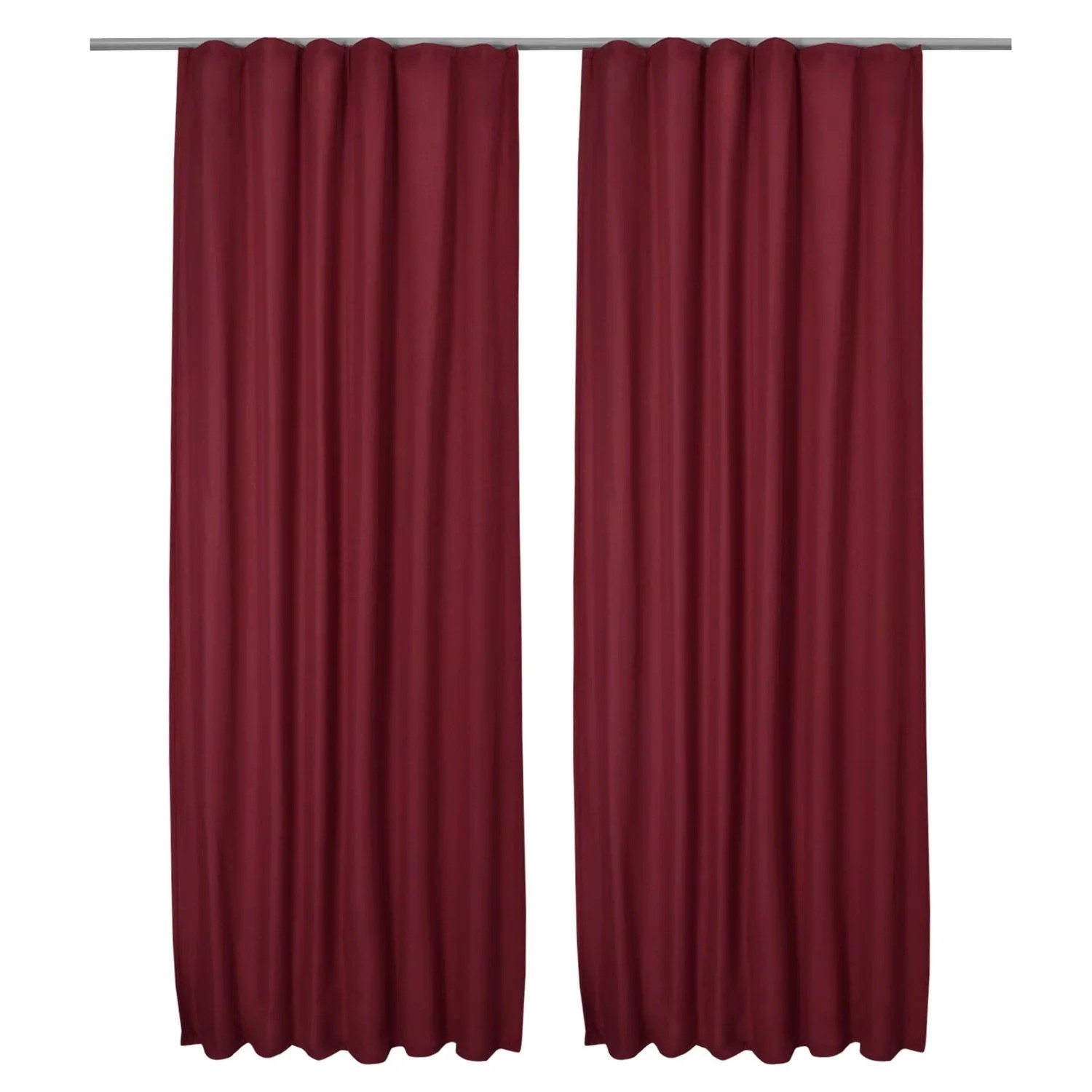 Beautissu Amelie TK Vorhang mit Kräuselband 140x245cm Rot 2tlg