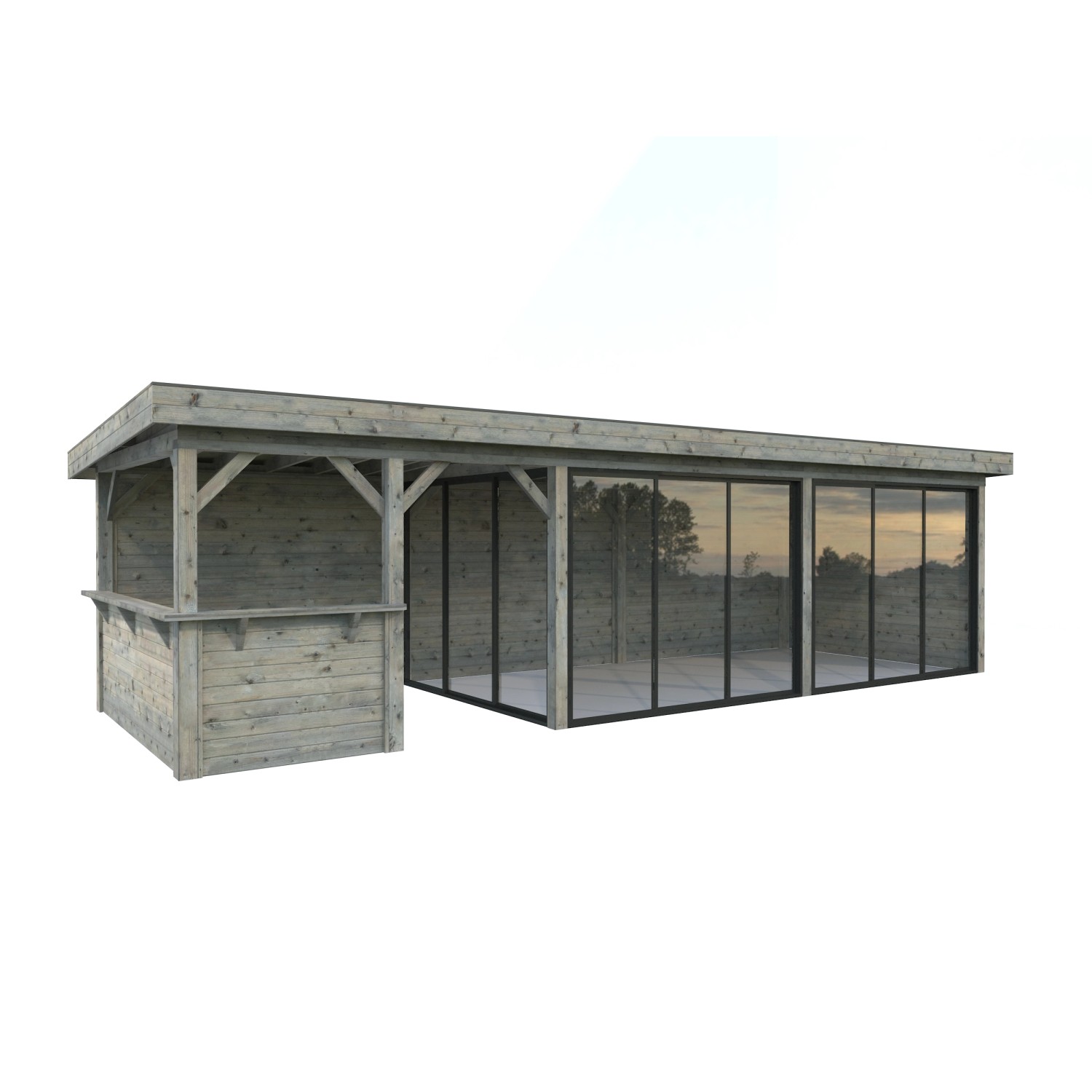 Palmako Pavillon Lenna Set 419 Slide Grau Tauchgrundiert 876 cm x 300 cm FS günstig online kaufen