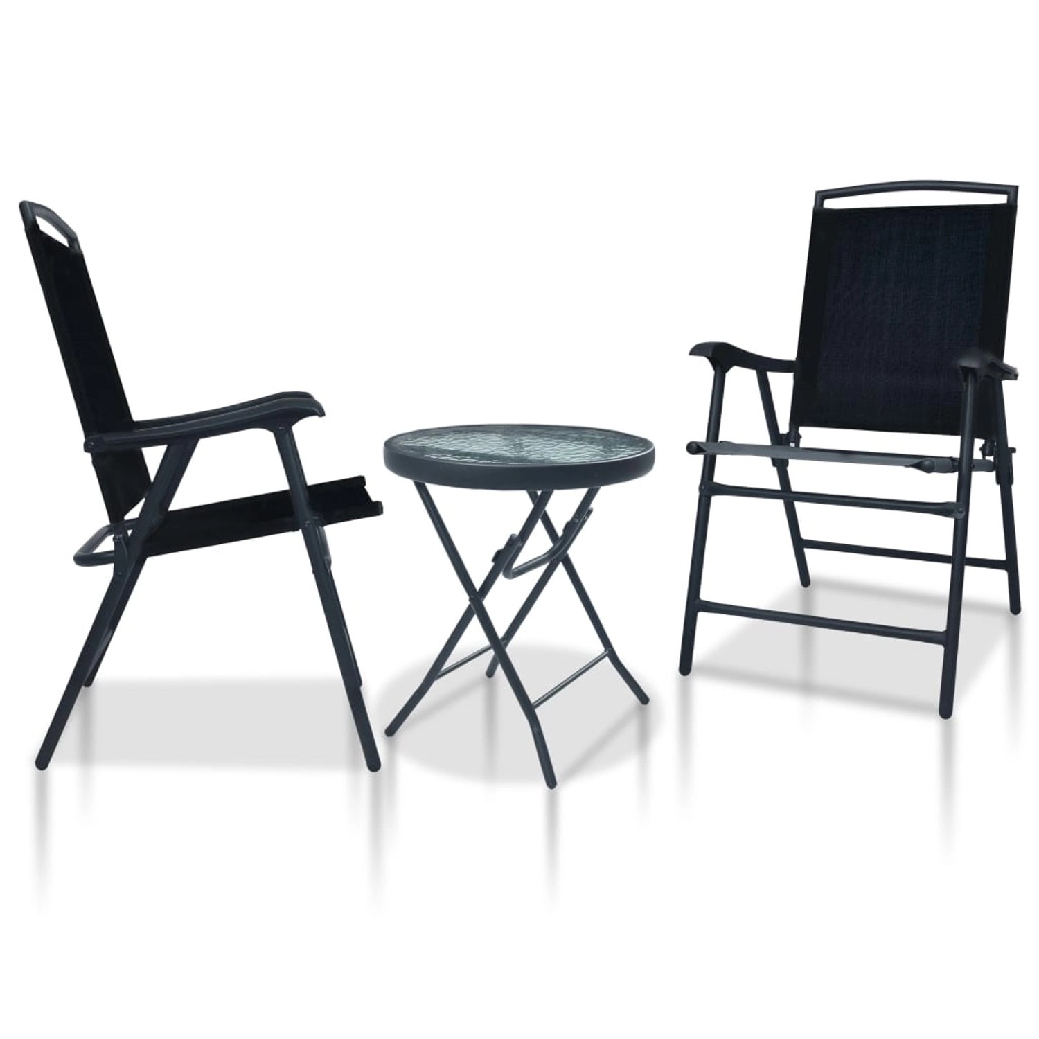 Thumbnail - vidaXL 3-tlg Bistro-Set Schwarz Stahl