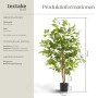 Tectake Künstlicher Ficusbaum Fida Verschiedene Größen Detailliert und Naturgetreu  70 x 70 x 120 cm Grün_6