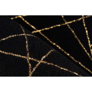 MeGusta Kurzflor Teppich Magdalena, 120x170 cm, schwarz-gold mit modernem Muster.