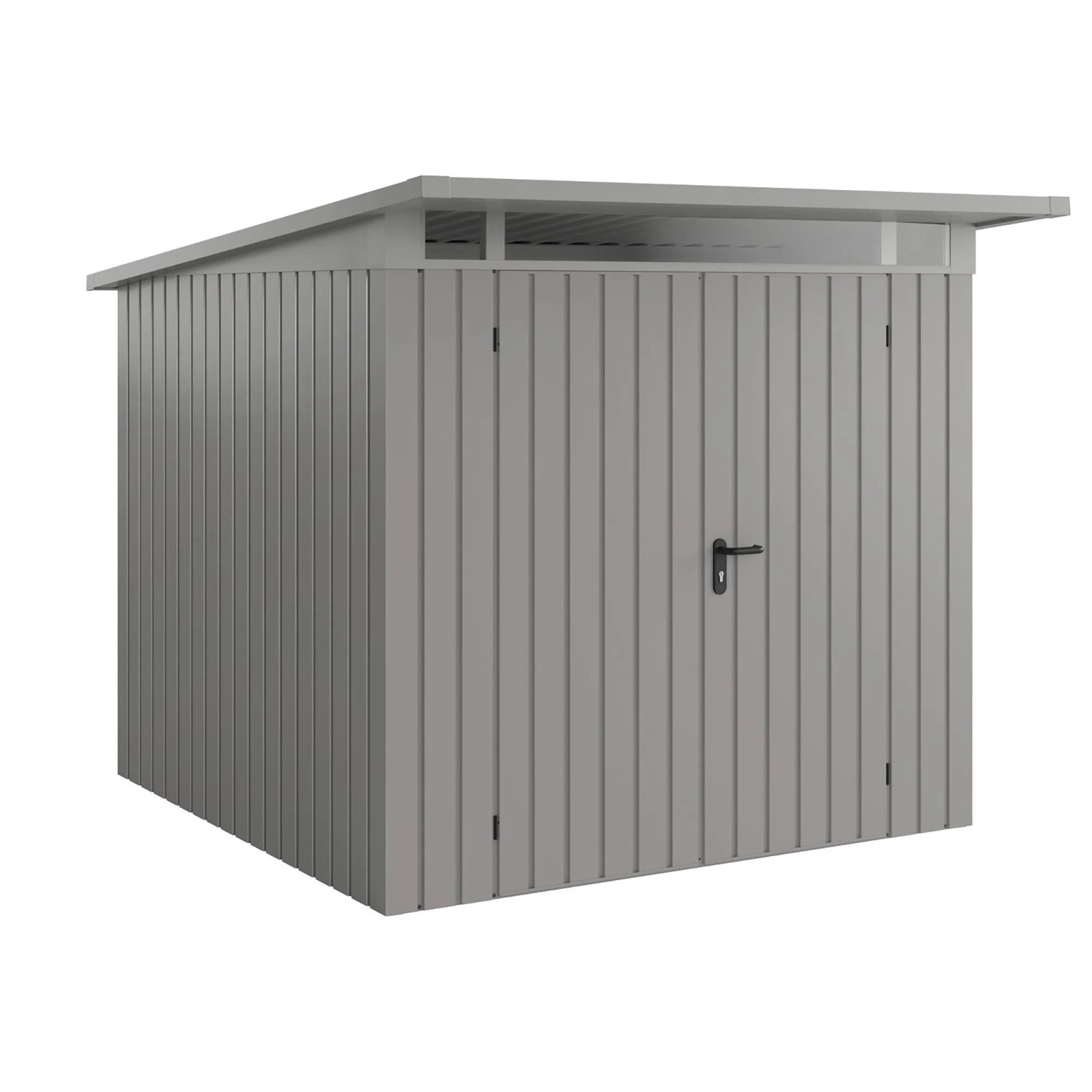 EcoStar Gerätehaus Euroline Pultdach 229 cm x 262 cm Graualuminium 2-flg.