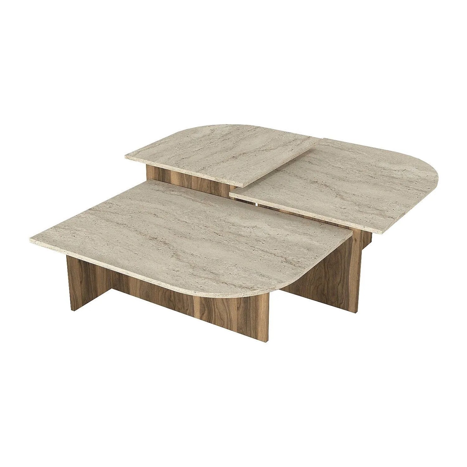 Vente-unique Couchtisch Omelina Beige 65 cm  80 cm  95 cm