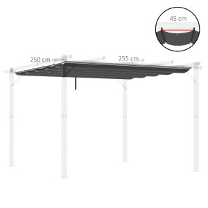 Dunkelgraues Outsunny Ersatz-Vordach aus Polyester für Pavillons, 250x255 cm. Sonnenschutz & Regenabführung.