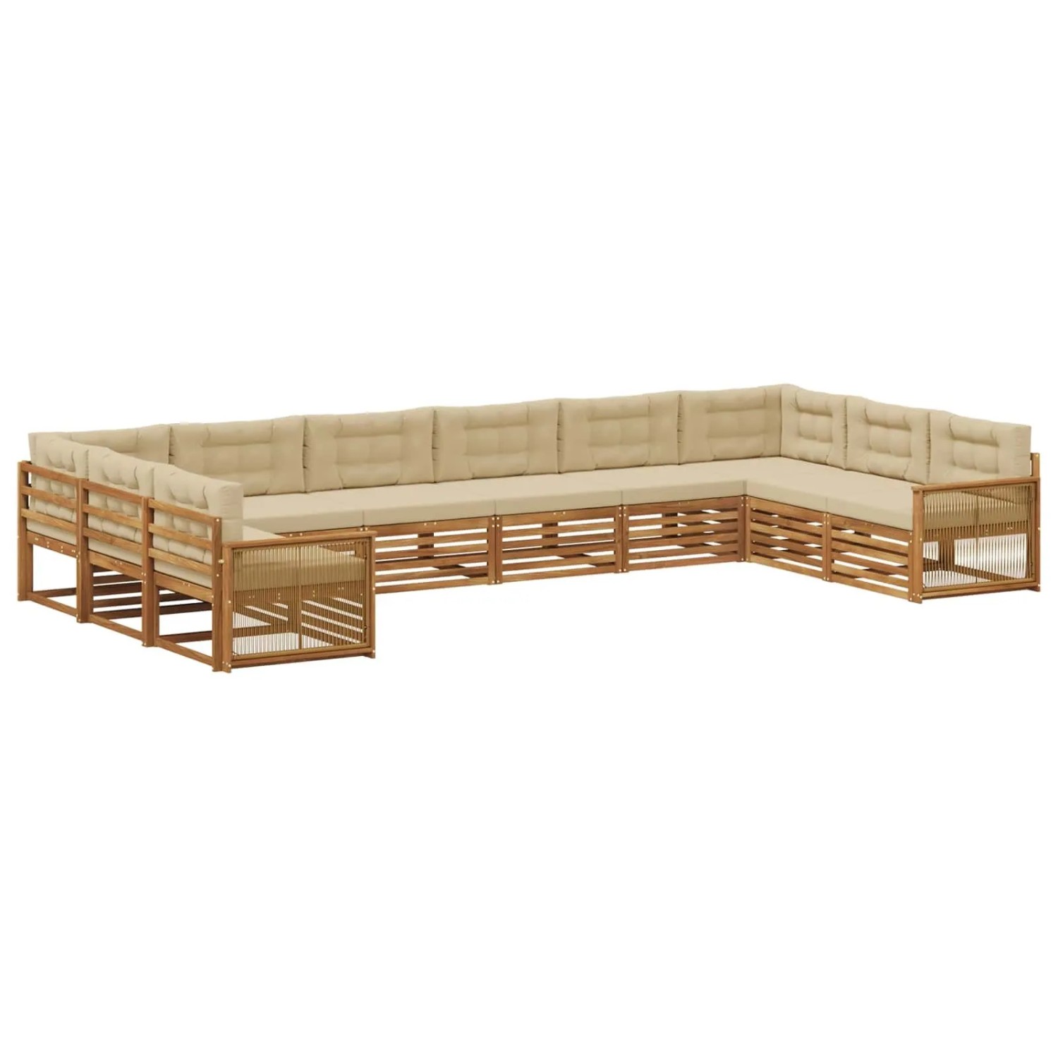 vidaXL Sofagarnituren mit Kissen 10 Stk Massivholz Akazie 3383901