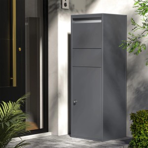 Wiltec Paketkasten Briefkasten Anthrazit 460X450X1400Mm Paketbox Zuhause Päckchen