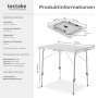 Tectake Campingtisch Julian, klappbar, mit MDF-Platte, 80x60x68 cm, grau. Höhenverstellbarer Tisch für Camping & Freizeit.
