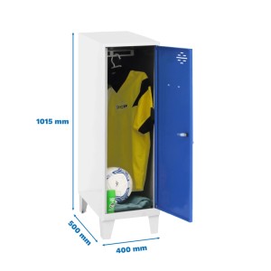 PROREGAL Schließfachwürfel AMEGO HxBxT 101,5 x 40 x 50 cm Mit Standfüße Blau-Weiß Spind Schließfach Garderobe