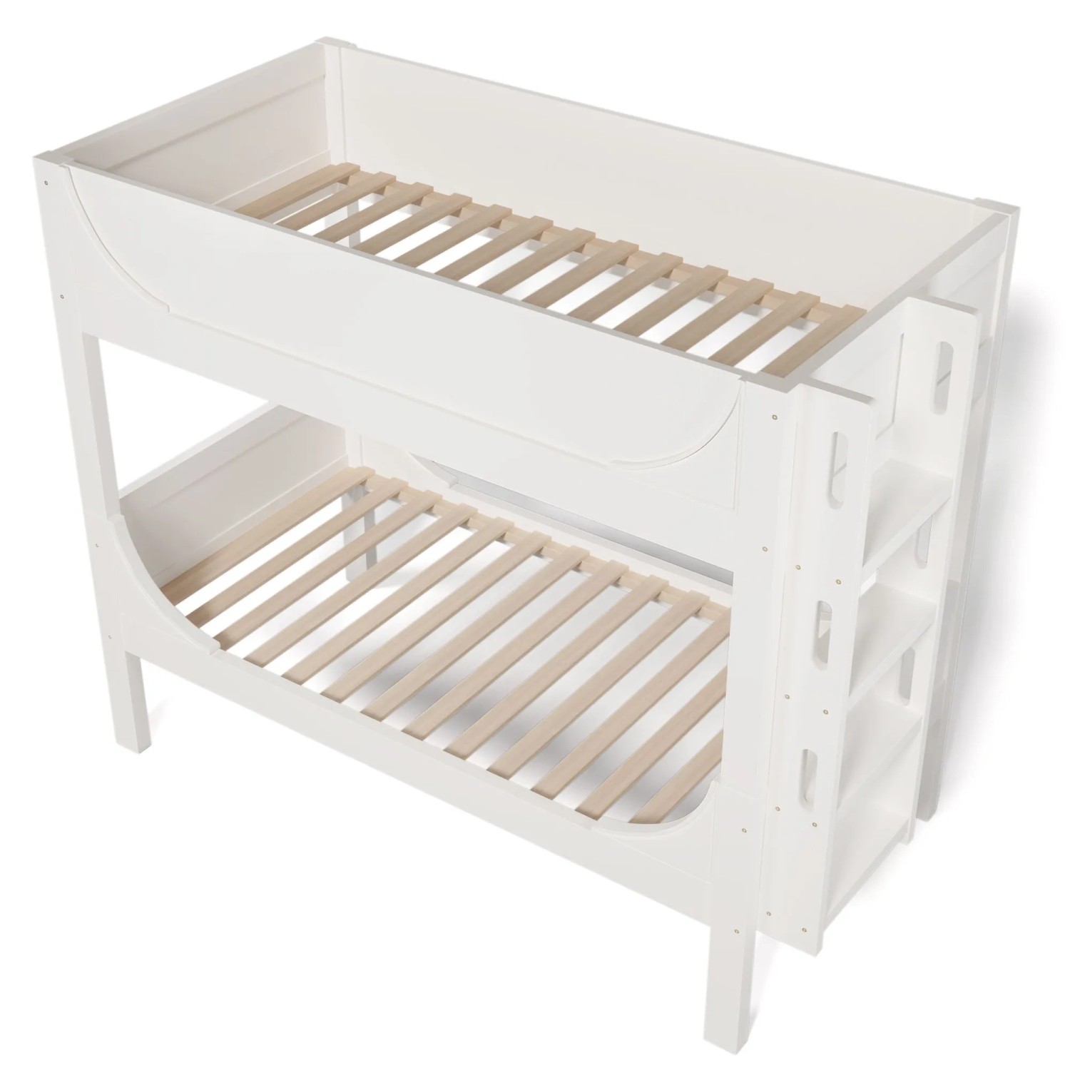 okwish Etagenbett 90x200cm mit Flexibler Leiter und 2 Einzelbetten Weiß ohne Matratze