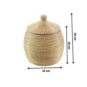Kobolo Aufbewahrungskorb Korb aus Getrocknetem Seegras 34x32 cm
