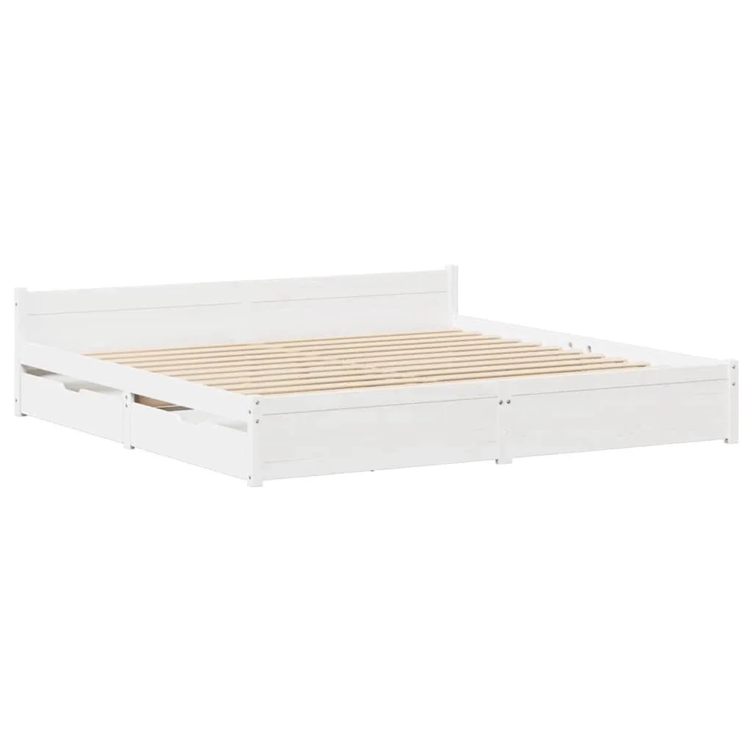 vidaXL Massivholzbett ohne Matratze Weiß 135x190 cm Kiefernholz 3301679 günstig online kaufen