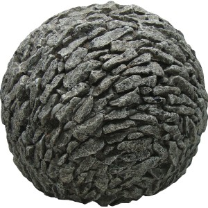 Silex Dekokugel in Schieferoptik, 35 cm, aus Polyresin für Garten und Innenbereich.