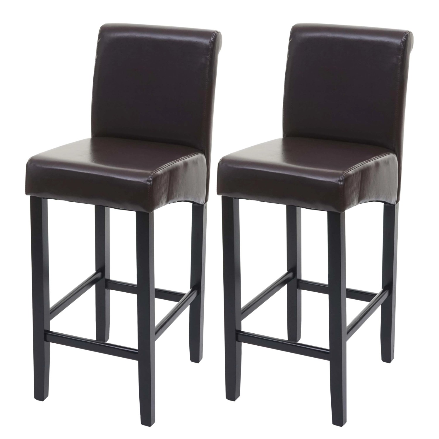 PROREGAL 2er-Set Barhocker Gepolstert Mit Lehne Sitzhöhe 75cm Holz Braun Du günstig online kaufen
