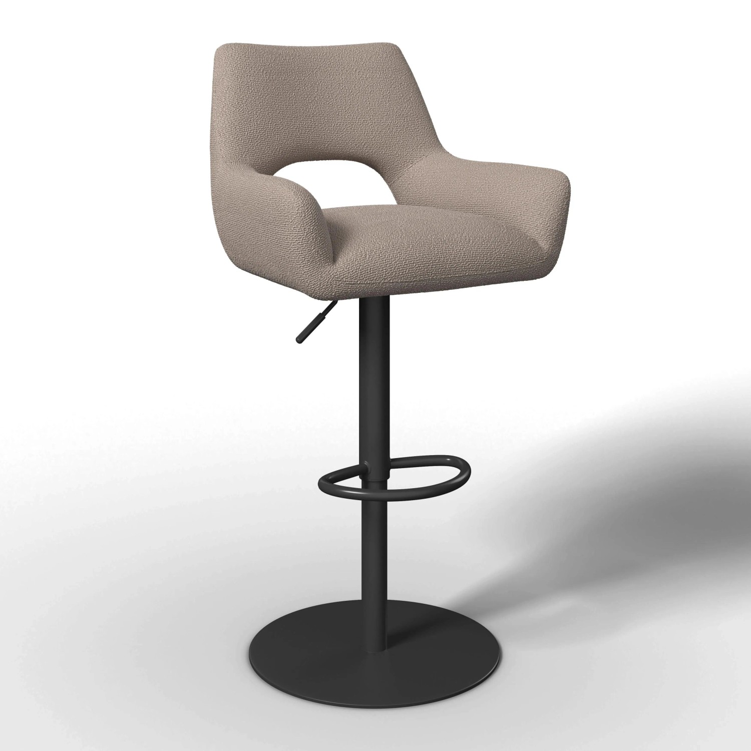Bessagi Home Barhocker Tami Creme Struktur Gepolstert