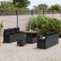 Schwarzes 9-teiliges Garten-Sofa-Set aus Poly Rattan von vidaXL. Gartenmöbel für entspannte Stunden im Freien.
