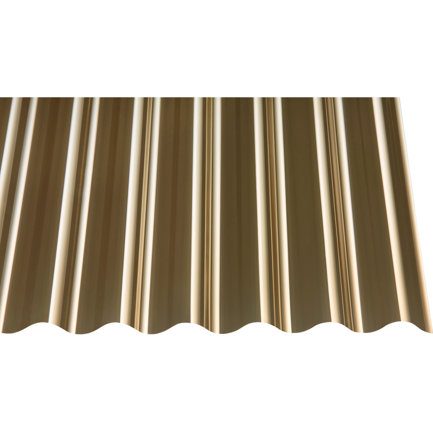 PVC-Profilplatte 1,1 mm Sinus 76/18 Bronce 3000 mm x 900 mm