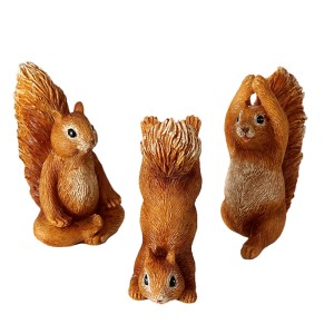 Boltze Deko-Figur Albert, 3 braune Eichhörnchen in verschiedenen Posen.
