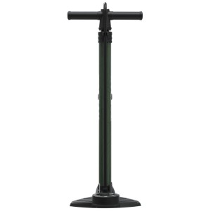 Topeak Standpumpe Joeblow Mountain II in Schwarz-Grün. Robuste Fahrradpumpe mit T-Griff und breitem Standfuß.