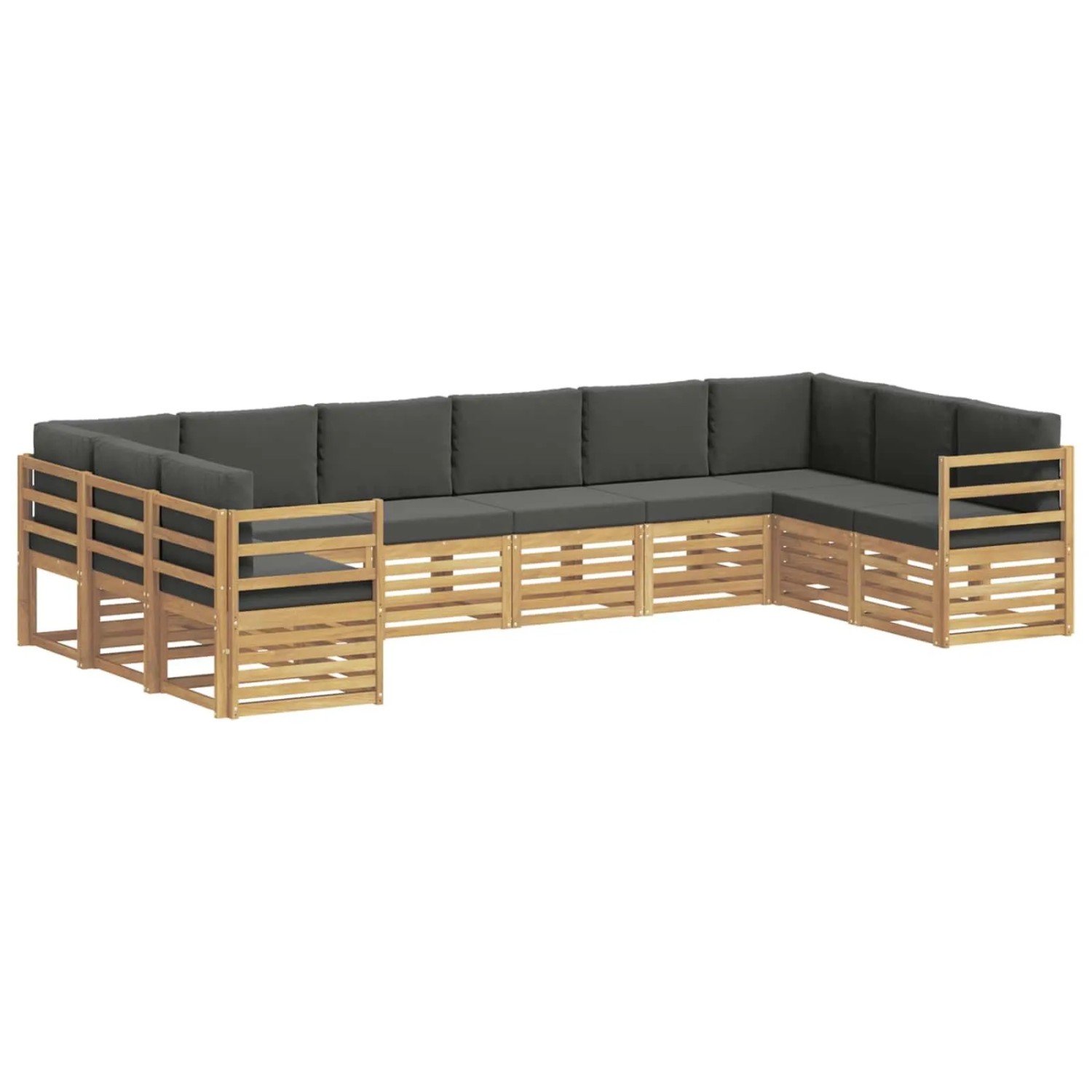 vidaXL Ecksofa Set 10 Stk Weiß und Anthrazit 363 x 185,5 x 73 cm 3392567
