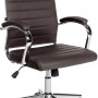 DELUKE Bürostuhl Ergonomisch MEGAO Schreibtischstuhl Echtleder Höhenverstellbarer Drehstuhl Computerstuhl 135 Kg Coffee