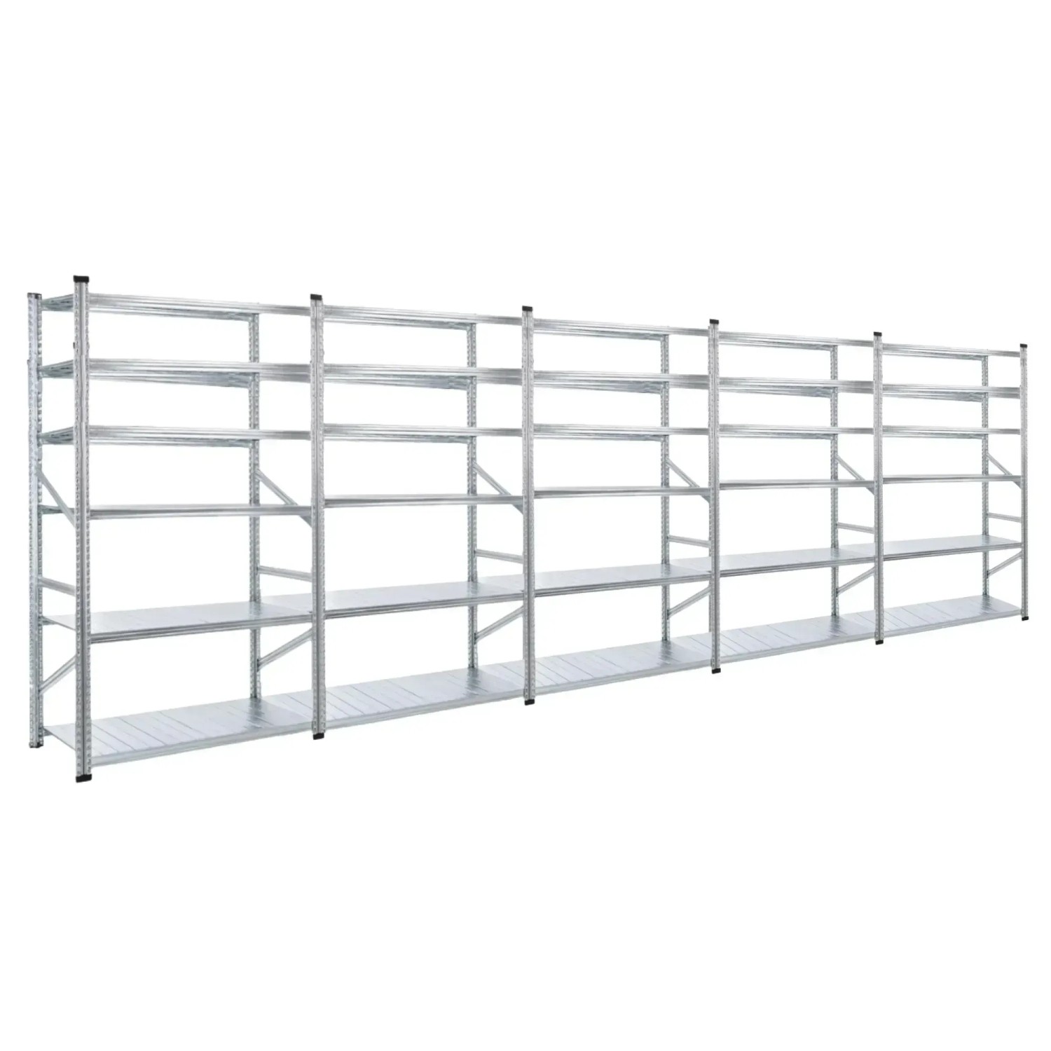 PROREGAL Fachbodenregal Proximo  210 x 750 x 50 cm 6 Ebenen Beidseitig Verzinkt