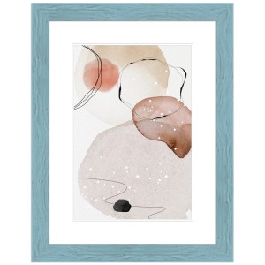 Blauer Bilderrahmen aus Holz im Landhausstil für Bilder 29,7x42cm.