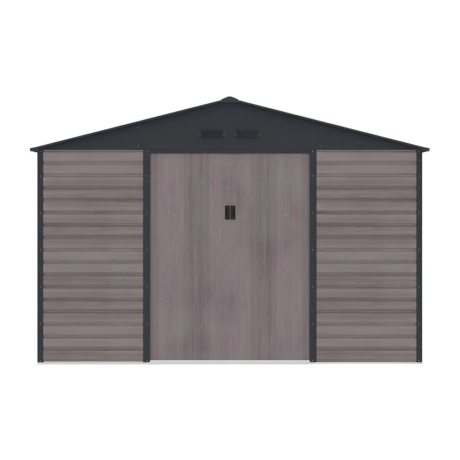 Vente-unique Schrebergartenhaus Adelmo Anthrazitgrau  Naturfarben Dunkel 330 cm