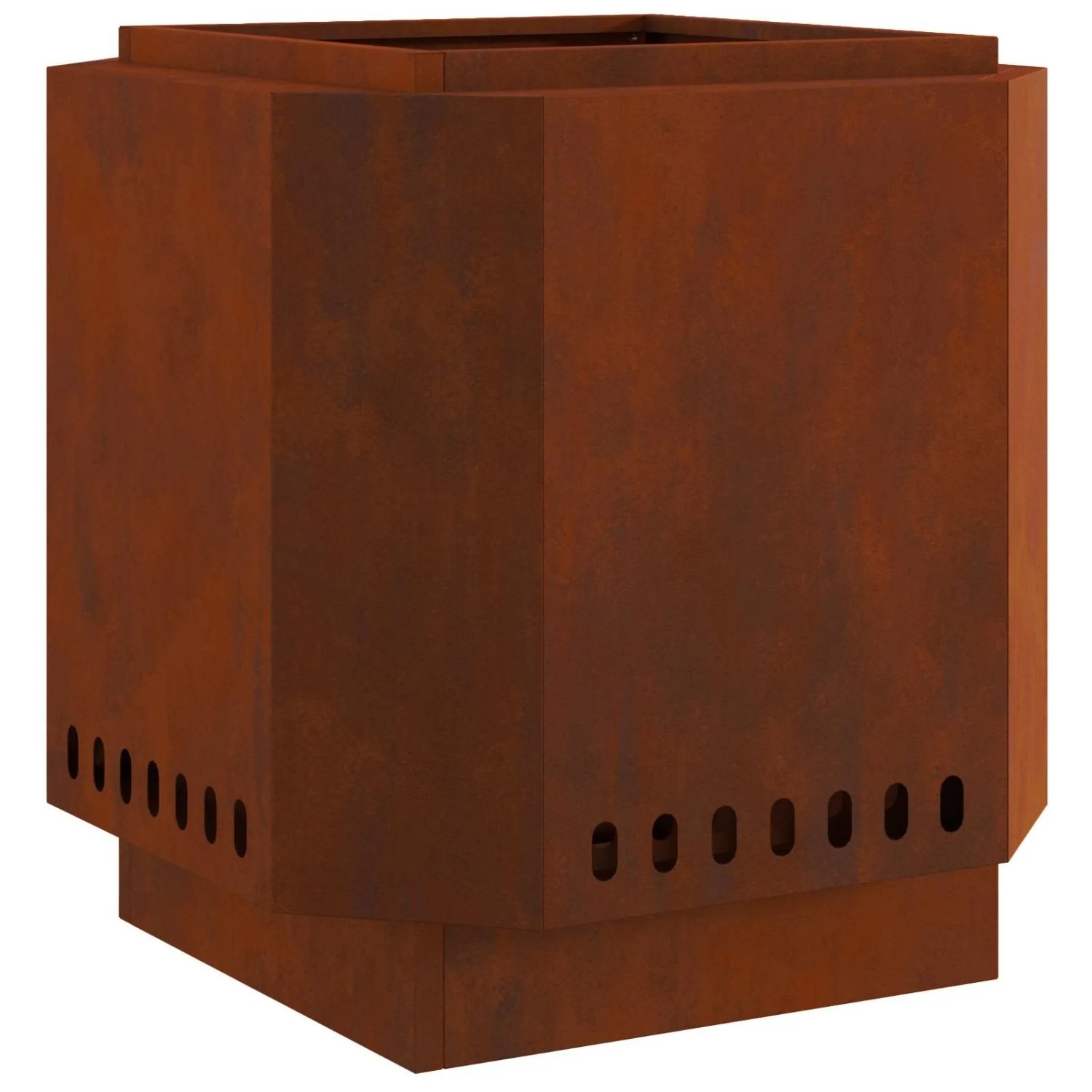 vidaXL Rauchfreier Feuerkorb Braun 48 x 48 x 51 cm Wetterfeststahl 858977