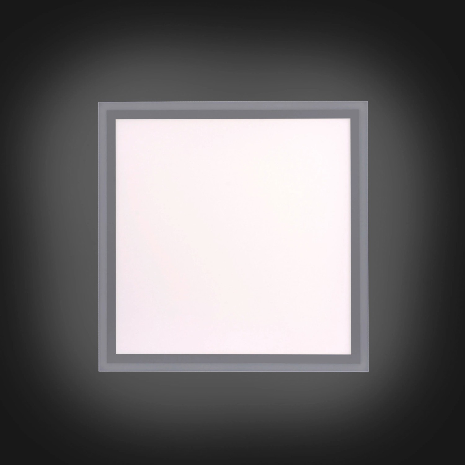 Quadratische, dimmbare LED-Deckenleuchte Edging in Weiß, 46,4x46,4 cm.