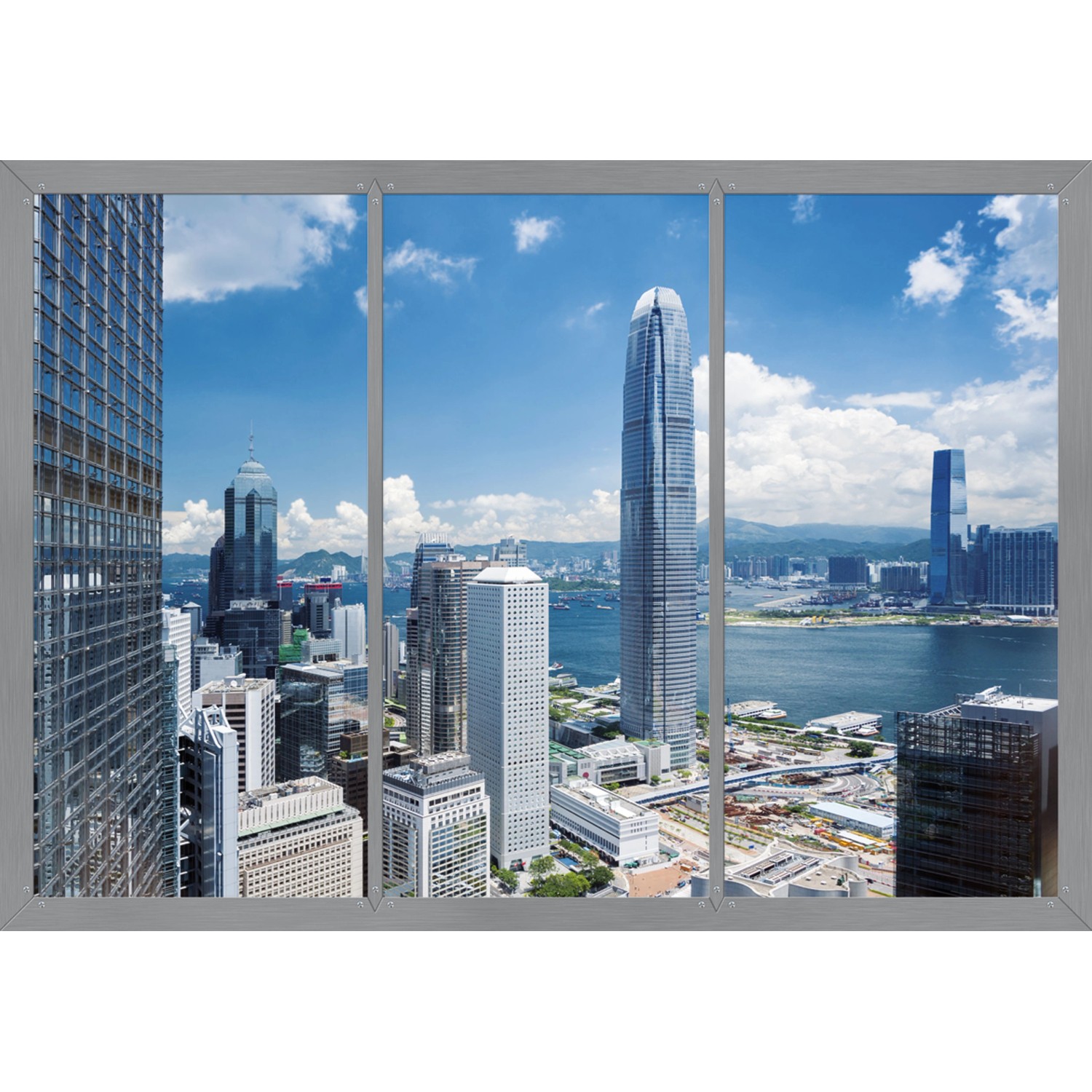 Sanders & Sanders Fototapete Stadtblick Blau und Grau 360 x 270 cm 600436 günstig online kaufen