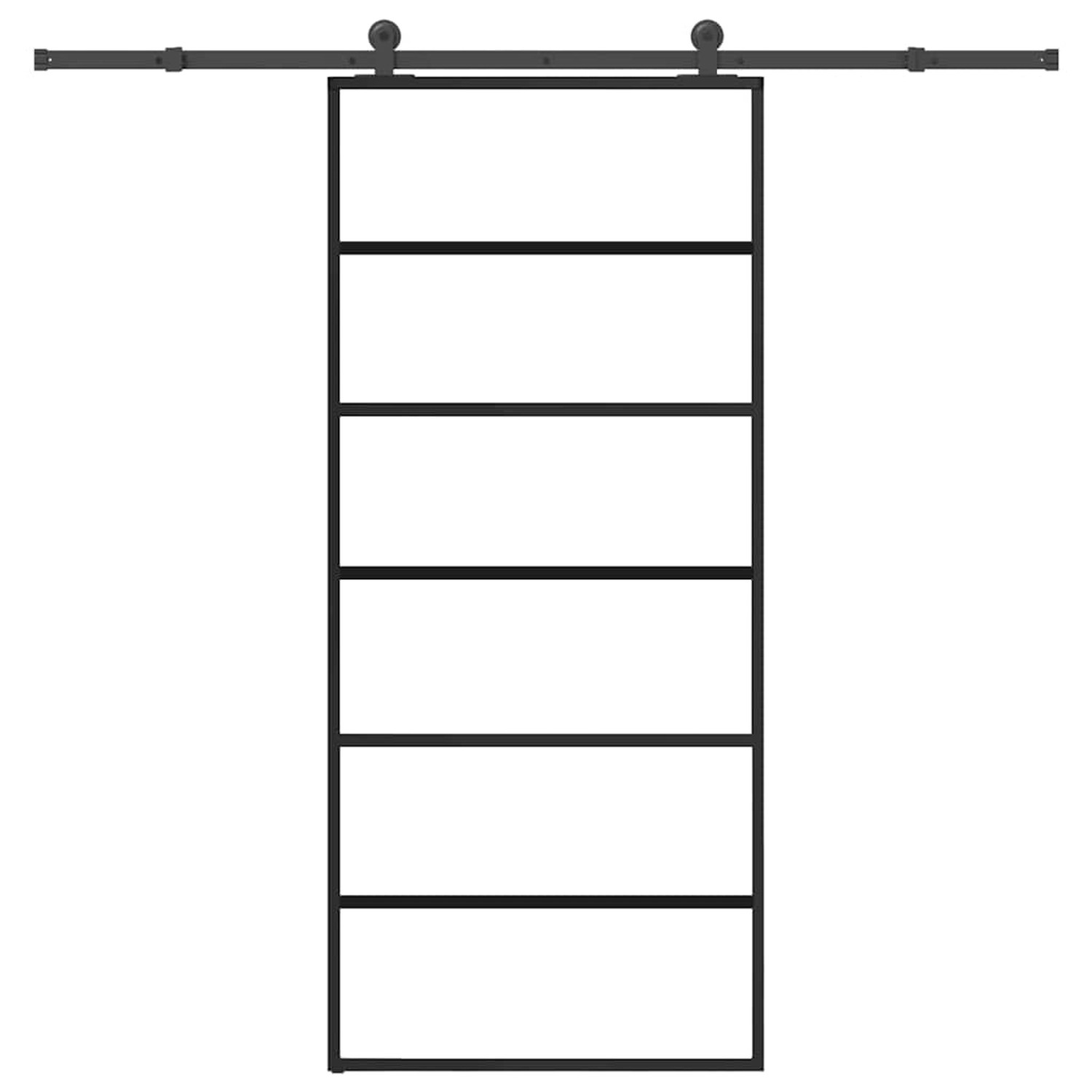 vidaXL Schiebetür mit Beschlag 90x205 cm ESG-Glas & Aluminium 3332831 günstig online kaufen